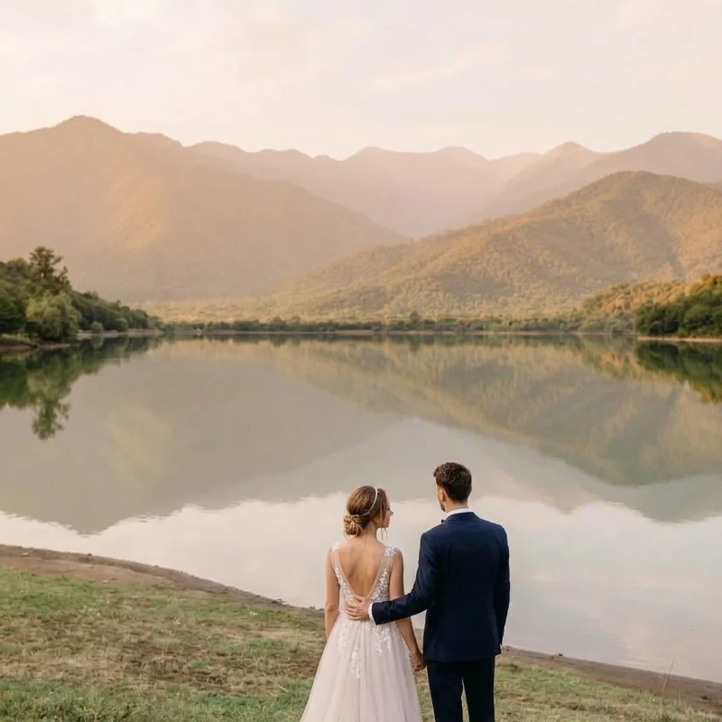 Lake wedding planning in Kakheti, Georgia, for foreign nationals