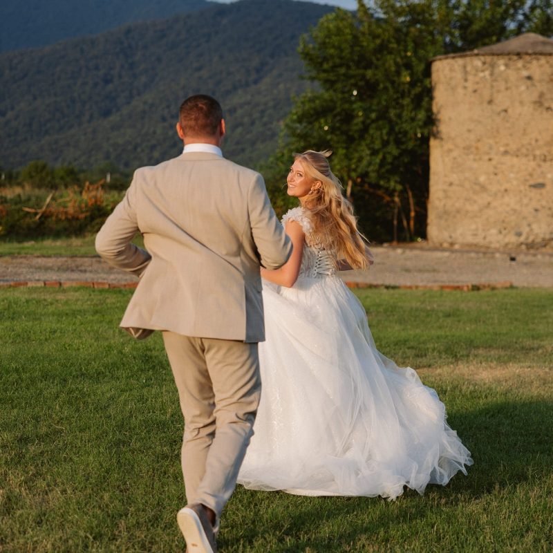 Beautiful wedding ceremony for a foreign couple in Kakheti